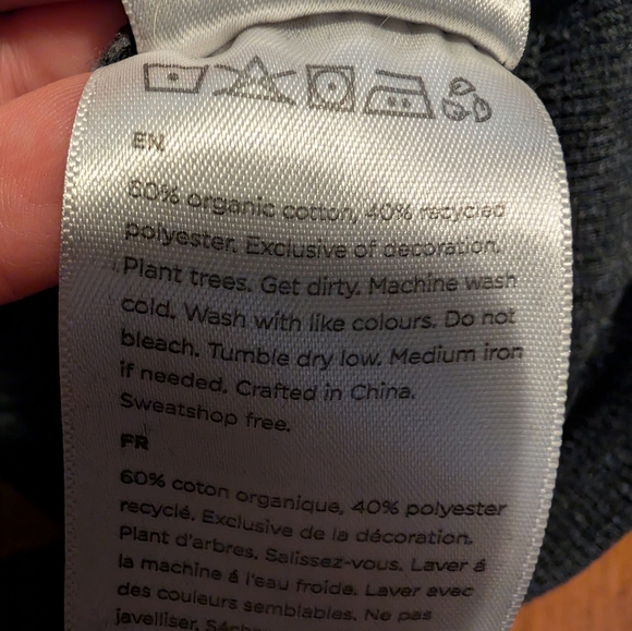 tentree Juniper Charcoal Hoodie, Men's Small - Picture 10 of 12